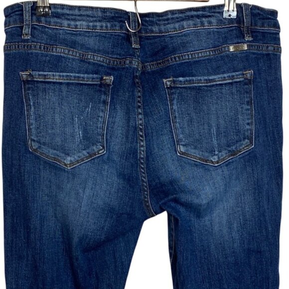 KanCan Tobie Mid Rise Distressed Ripped Super Skinny Blue Jeans Women's Size XL - Picture 5 of 9